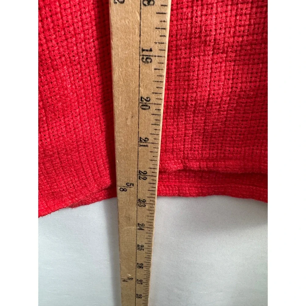 Willow Linen Top sz M/L Red 3/4 sleeve Boxy Lagenlook USA preppy minimalist - Picture 6 of 7